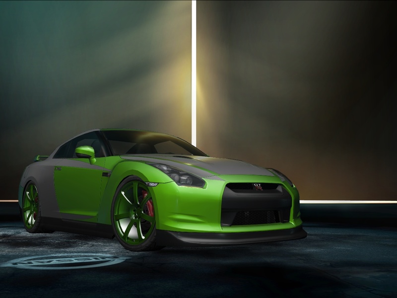my nissan gt-r r35 (green and gray)