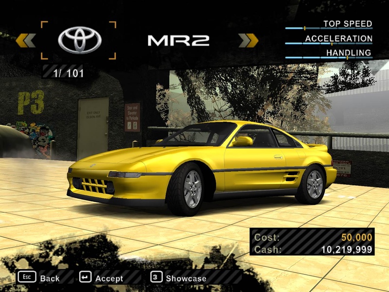 Toyota MR2 from NFS Carbon, but added as a new car