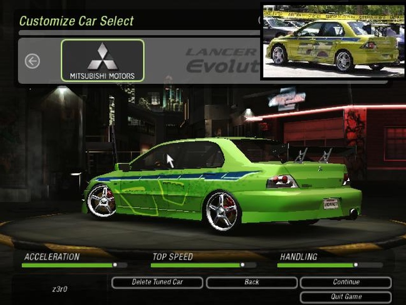 Fast And furious cars With original style :Mitsubishi Lancer EVO 8