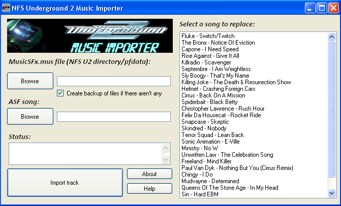 NFS U2 Music Importer