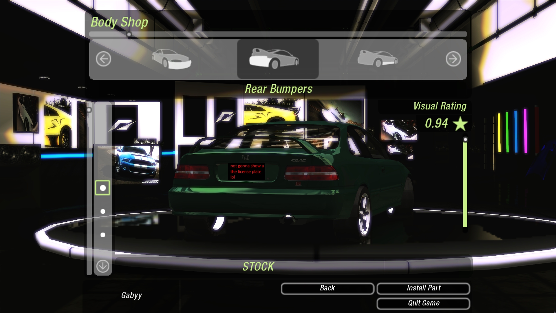 Need For Speed Underground 2 New badging and brake lights for Honda Civic by Gabyy3R