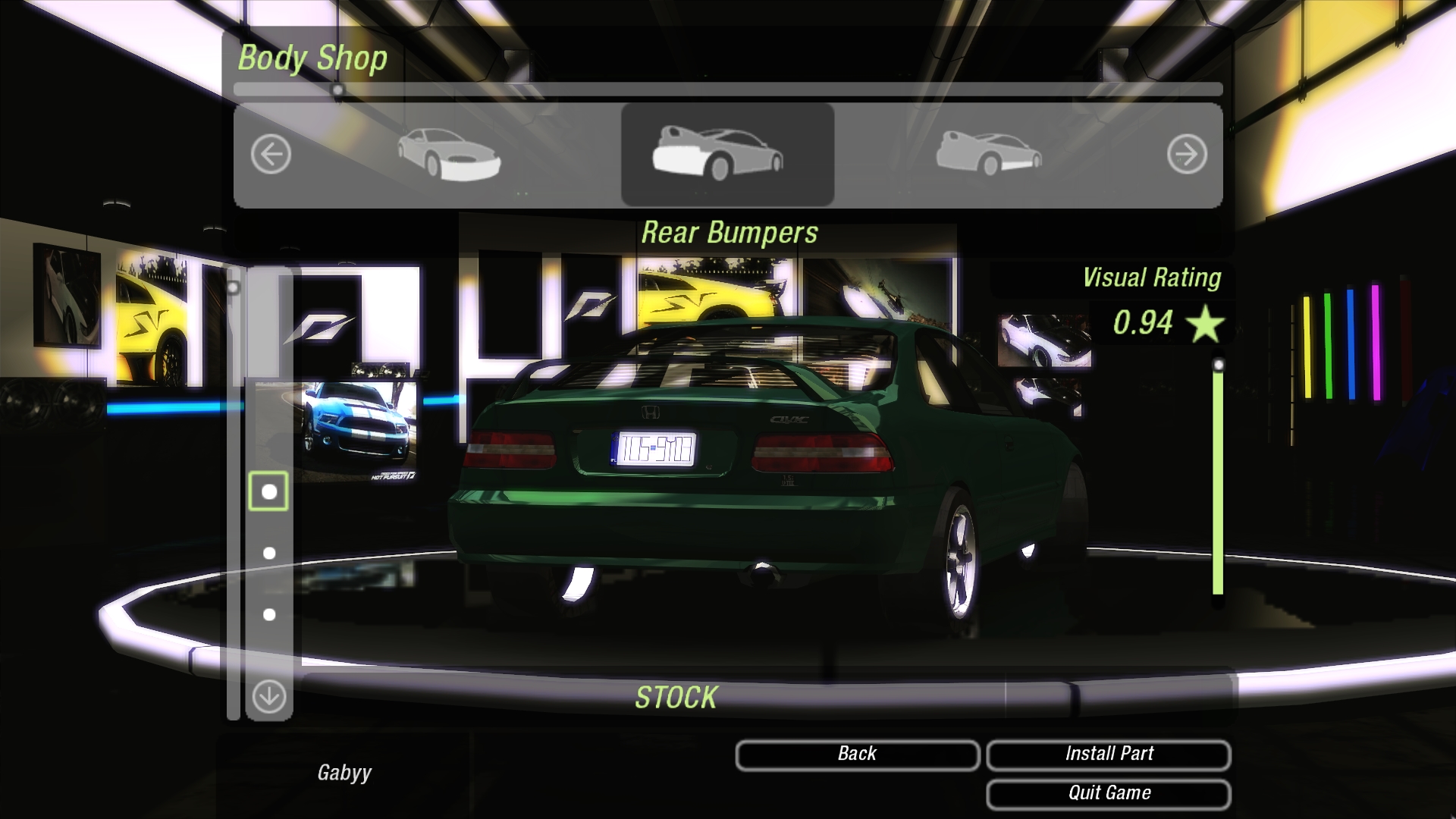 Need For Speed Underground 2 New badging and brake lights for Honda Civic V2 by Gabyy3R
