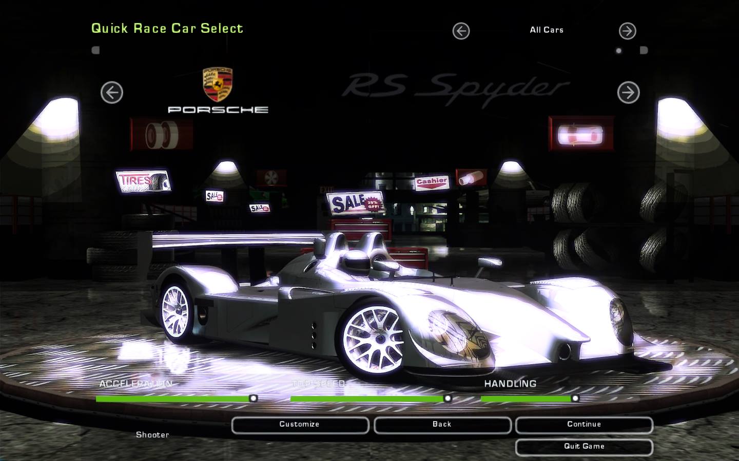 Need For Speed Underground 2 Porsche RS Spyder