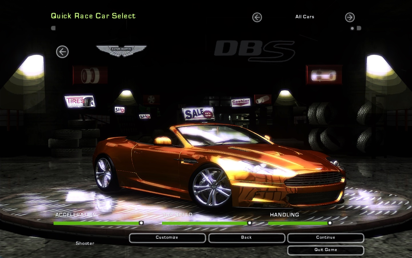 Need For Speed Underground 2 Aston Martin DBS Volante