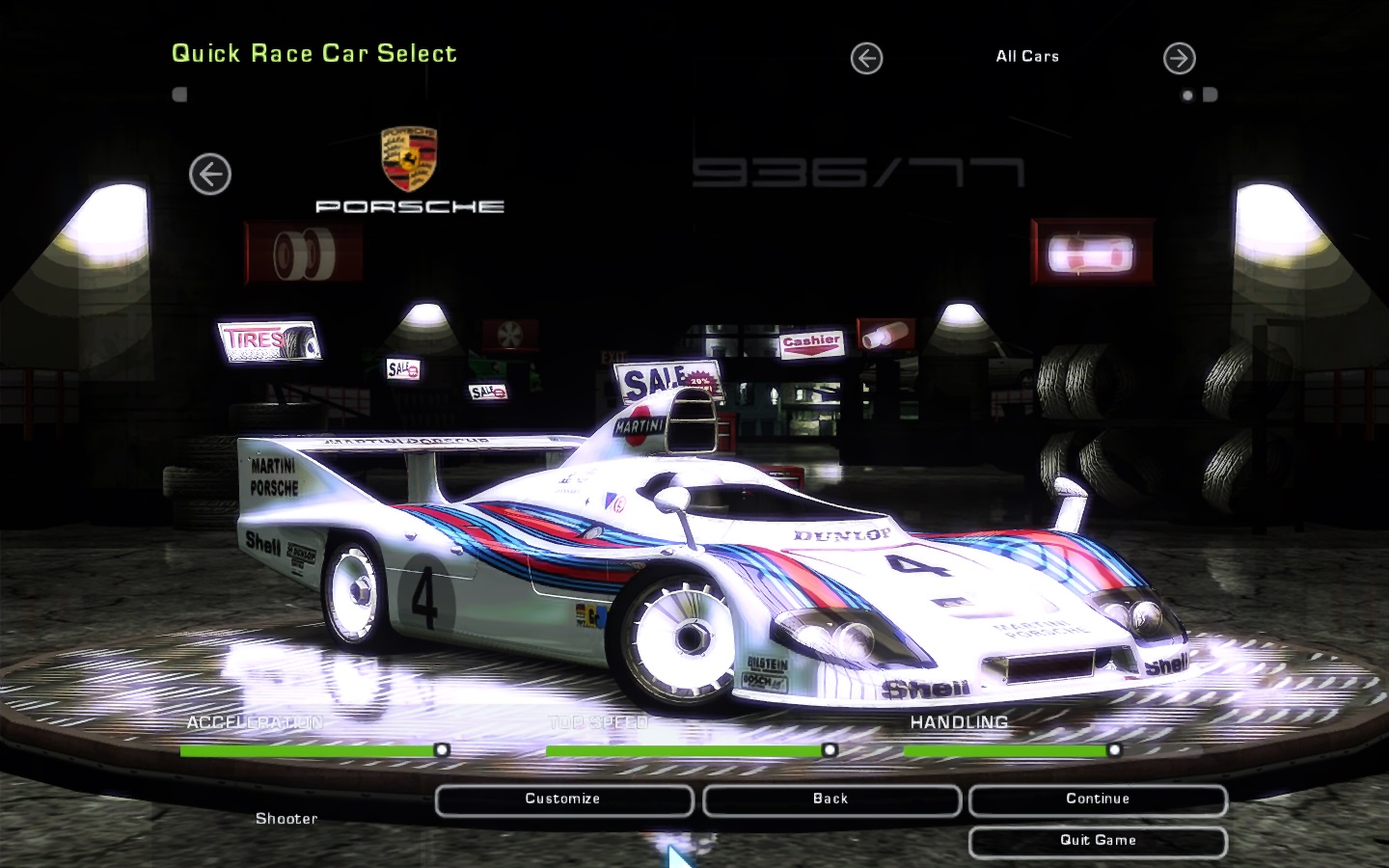 Need For Speed Underground 2 Porsche 936/77 Spyder