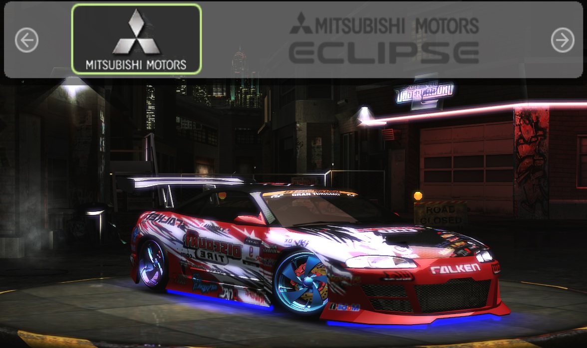 Need For Speed Underground 2 Mitsubishi Eclipse - sliva Vinyl