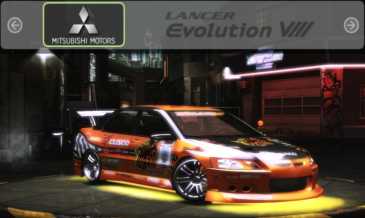 Need For Speed Underground 2 Mitsubishi Lancer Evolution 8 - Orange Vinyl