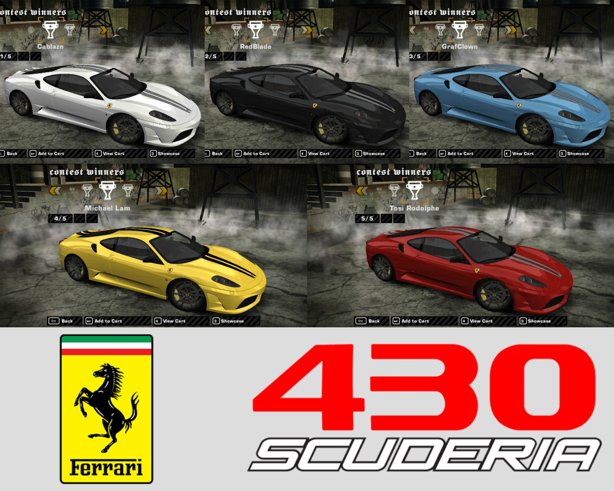 Need For Speed Most Wanted Ferrari F430 Scuderia Stripes Vinyl