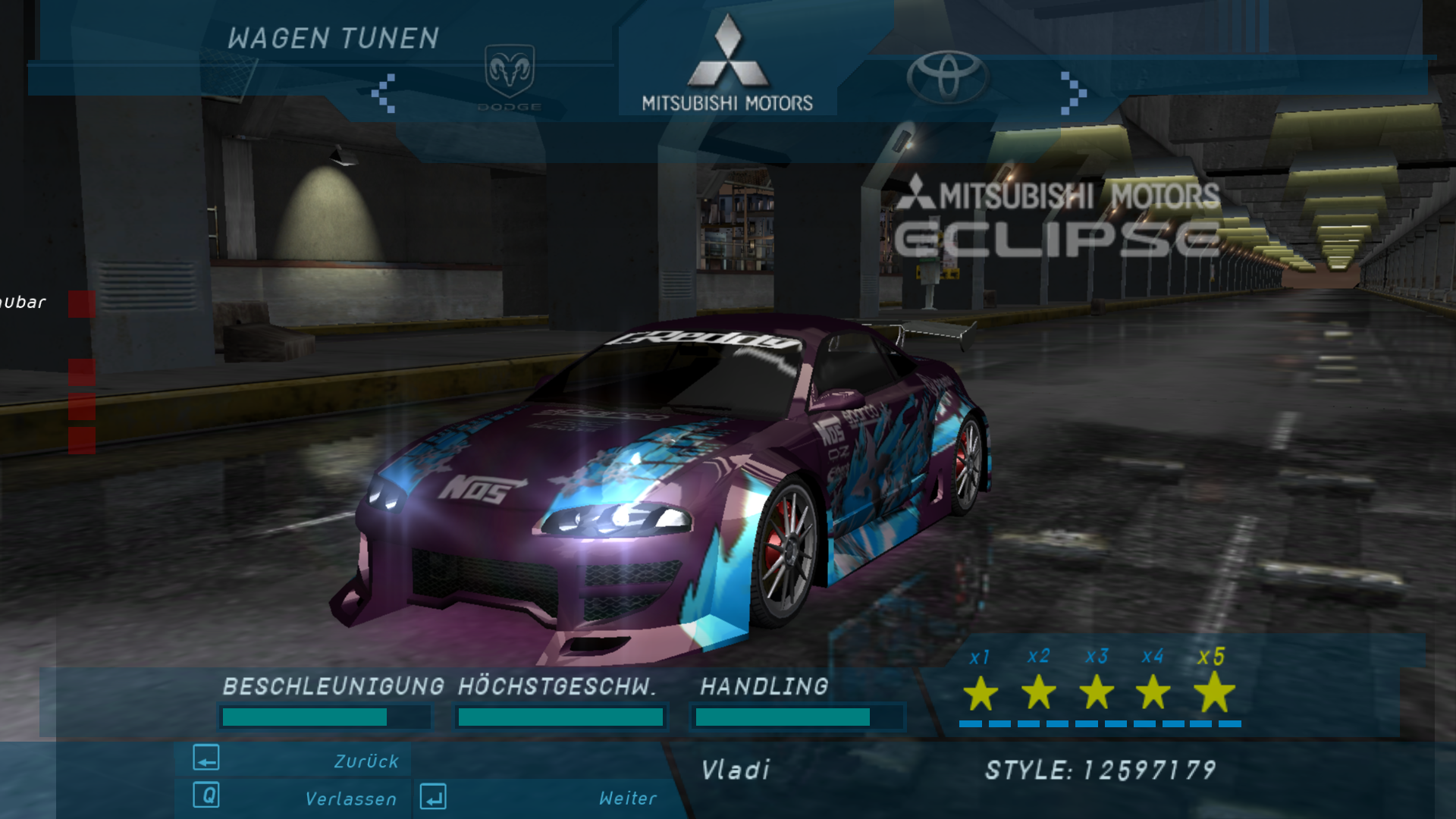 Need For Speed Underground Mitsubishi Melissa's Eclipse GSX