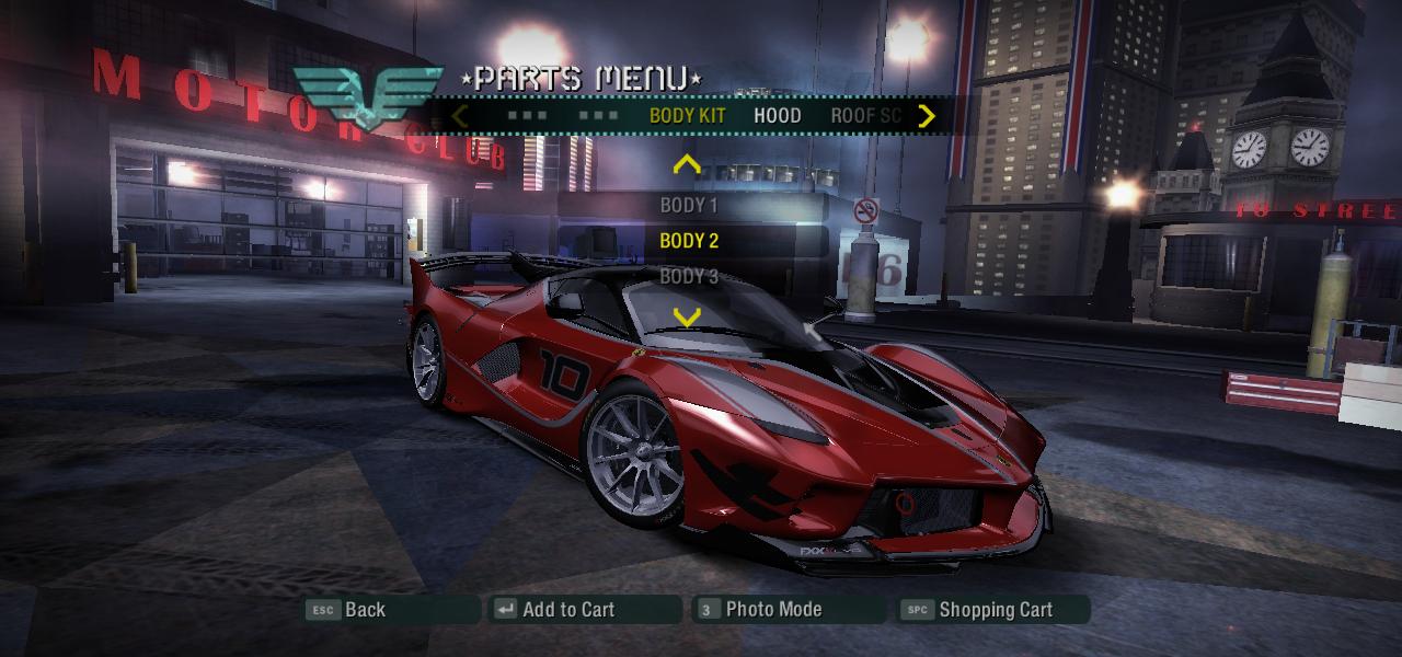 Need For Speed Carbon Ferrari FXX-K #10 Red paintjob for Ferrari FXX-K EVO