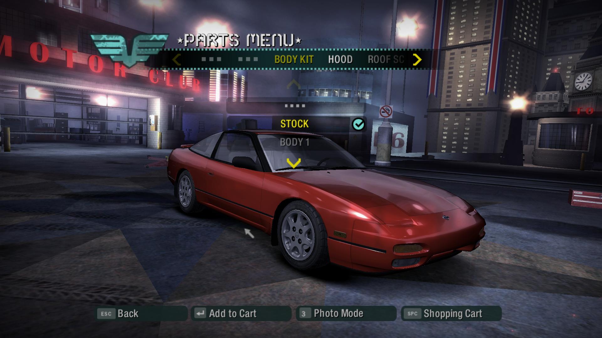 Need For Speed Carbon Nissan 240SX added Bodykits