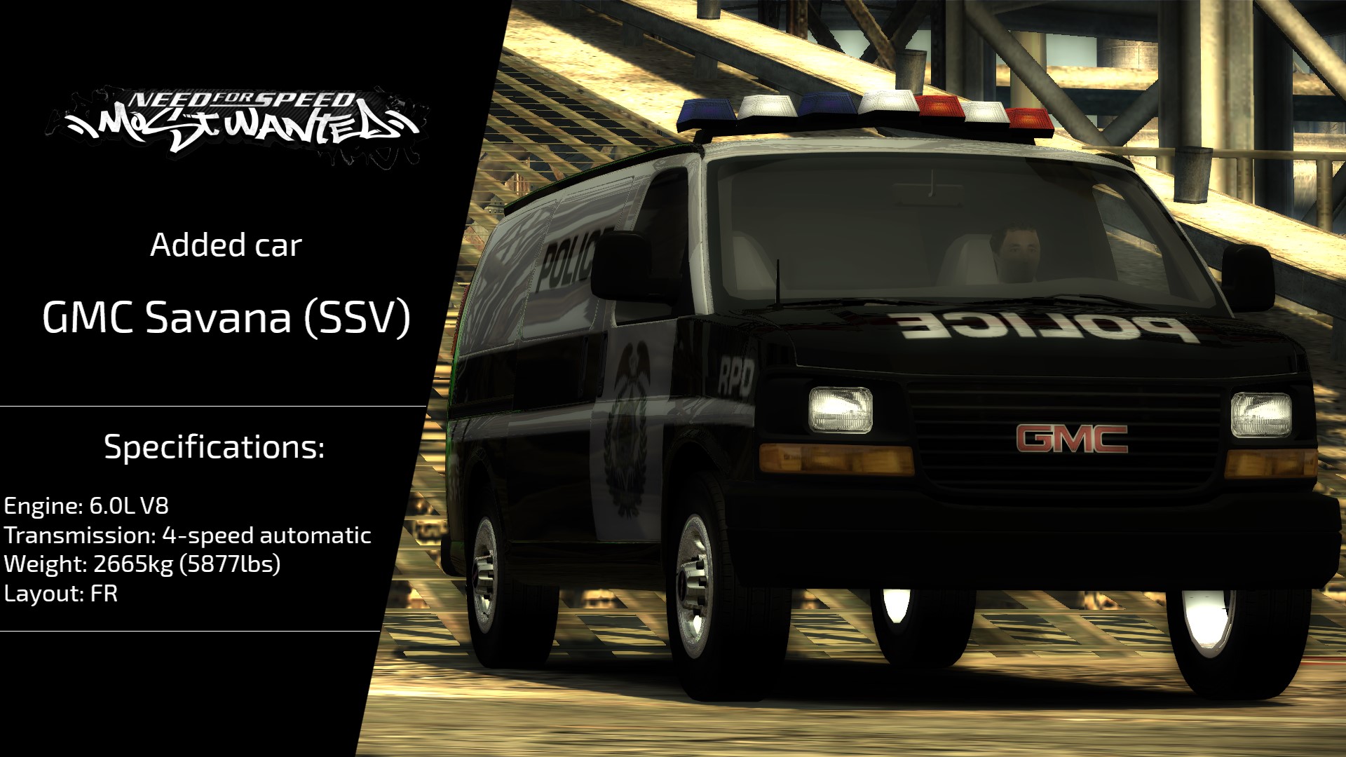 Need For Speed Most Wanted GMC Savana (SSV) (Addon)
