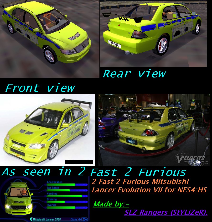 Need For Speed High Stakes Mitsubishi Lancer Evolution VII - 2 Fast 2 Furious