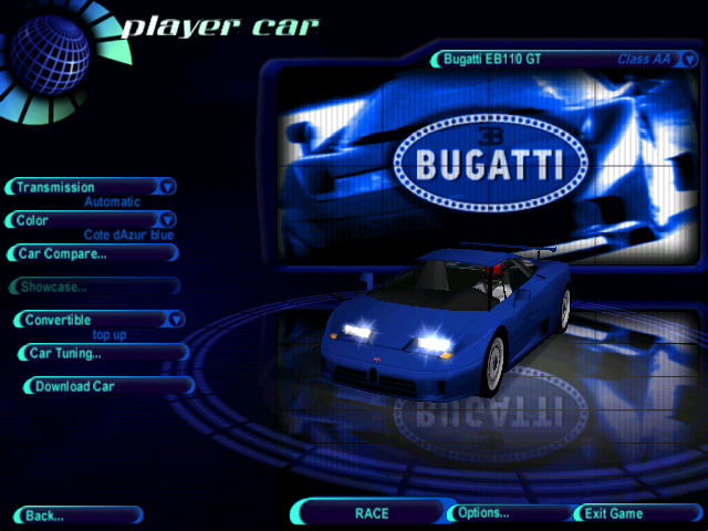 Need For Speed High Stakes Bugatti EB110 GT