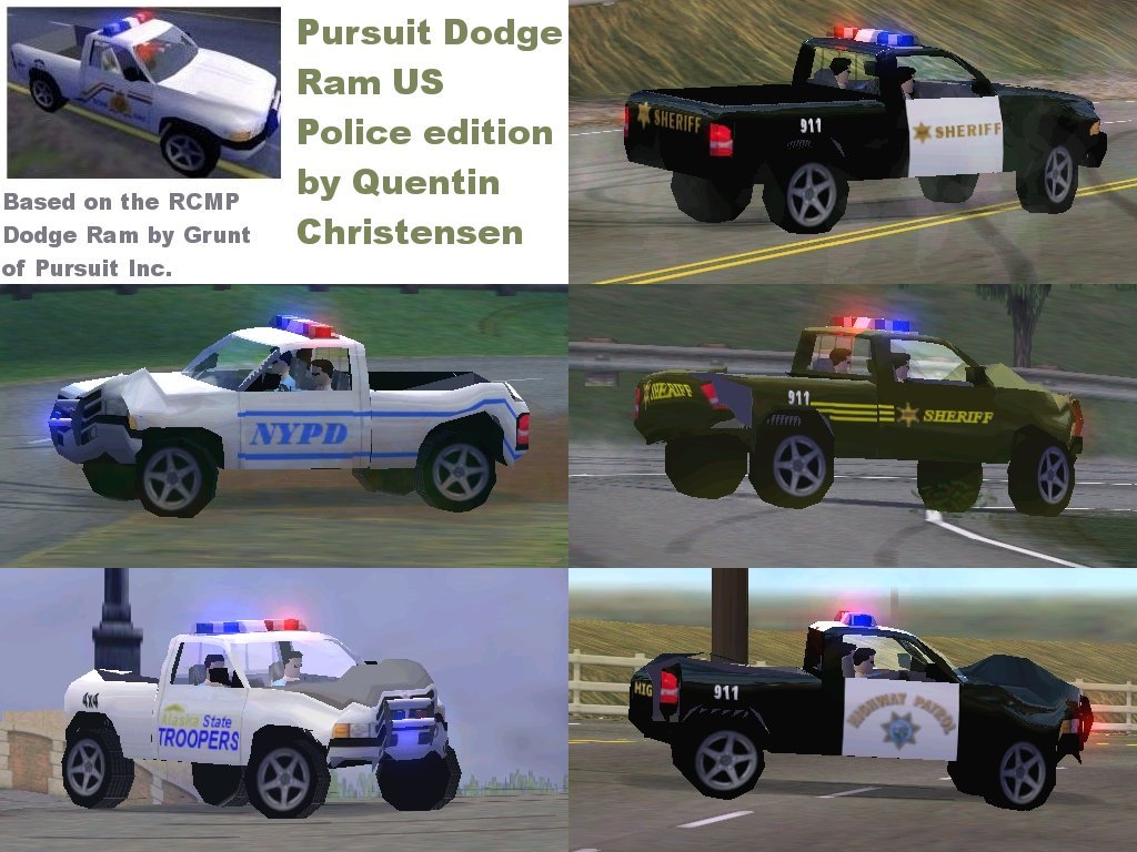 Need For Speed High Stakes Pursuit 1999 Dodge Ram Sport - "United States Police" edition.