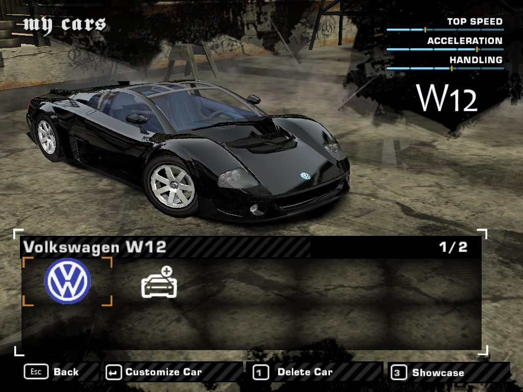 Need For Speed Most Wanted Volkswagen W12 - Roadster and Coupe