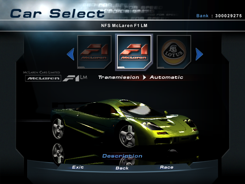 Need For Speed Hot Pursuit 2 McLaren F1 LM.