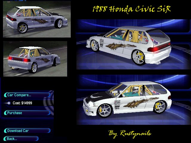 Need For Speed High Stakes Honda 1988 Civic SiR F-n-F 2 Styling