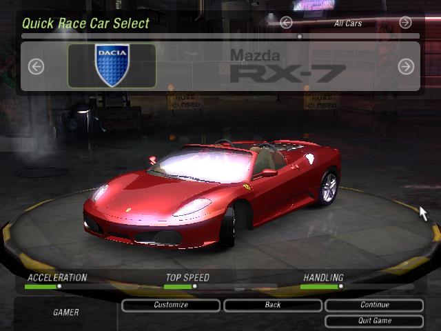 Need For Speed Underground 2 Ferrari F430 Spyder (Cabrio)