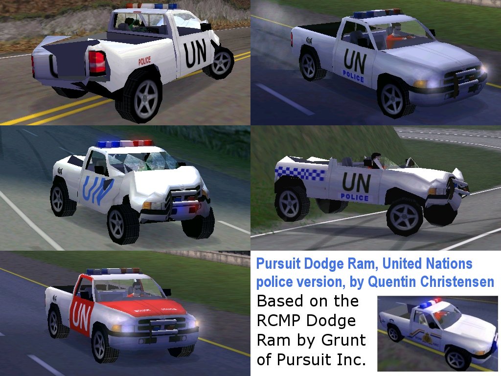 Need For Speed High Stakes Pursuit 1999 Dodge Ram Sport - United Nations police edition.