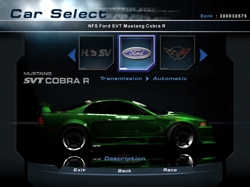 Need For Speed Hot Pursuit 2 Ford Mustang Cobra R.