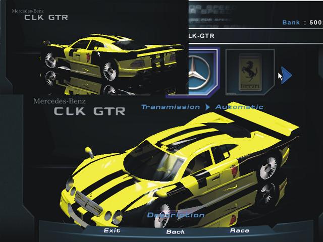 Need For Speed Hot Pursuit 2 Mercedes Benz Clk gtr Diablo Limited edition