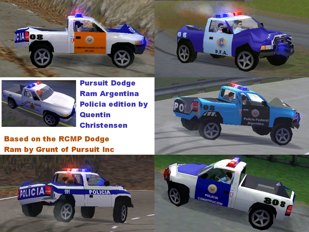 Need For Speed High Stakes Pursuit 1999 Dodge Ram Sport - "Argentina Policia" edition.