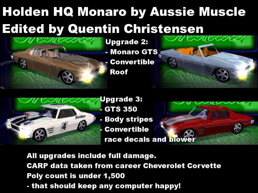 Need For Speed High Stakes Holden HQ Monaro (Career upgradeable)