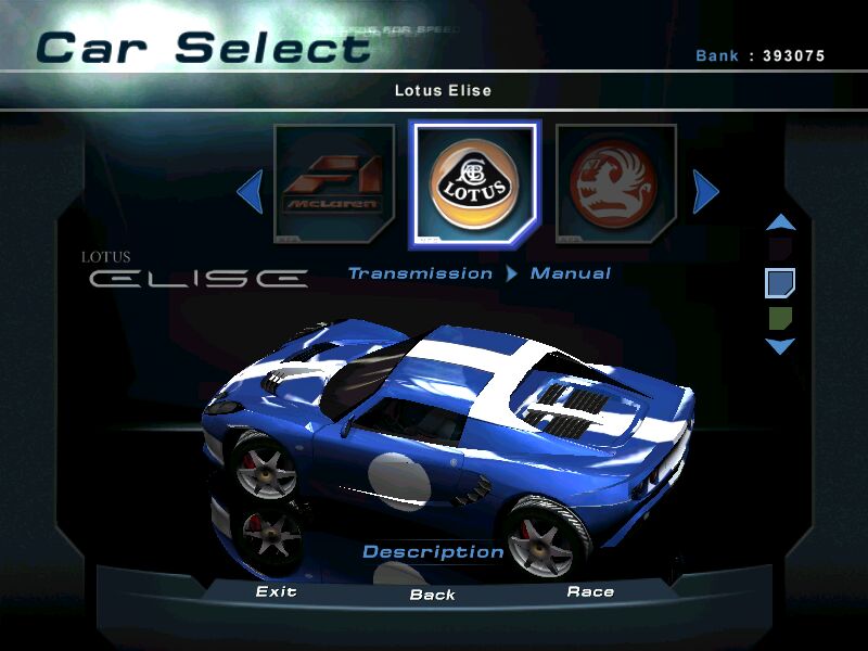 Need For Speed Hot Pursuit 2 Lotus Elise DTM racer