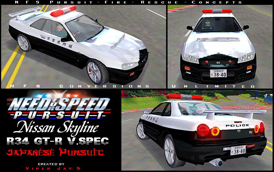 Need For Speed Hot Pursuit Nissan Skyline R34 GT-R V.spec - Japanese Pursuit