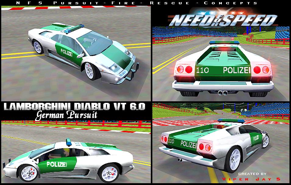 Need For Speed Hot Pursuit Lamborghini Diablo 6.0 VT- German Pursuit