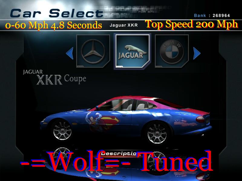 Need For Speed Hot Pursuit 2 Jaguar ZKR Wolf-Tuned Superman Edition