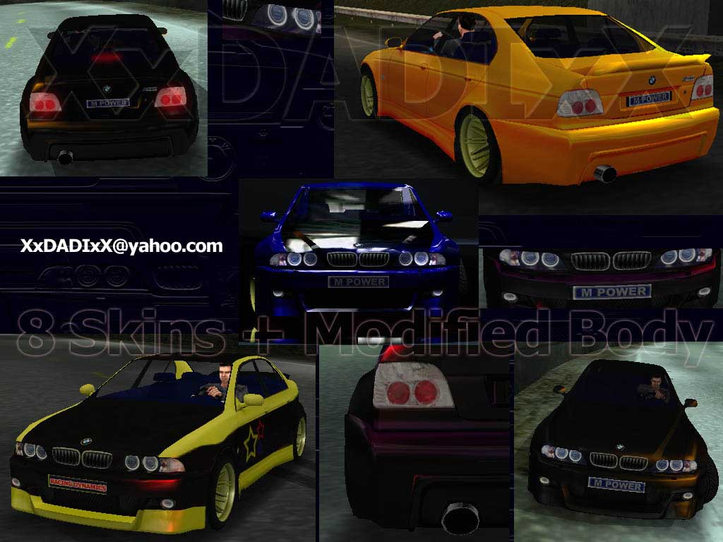 Need For Speed Hot Pursuit 2 BMW M5 GTS 8 Skins+Modified Body