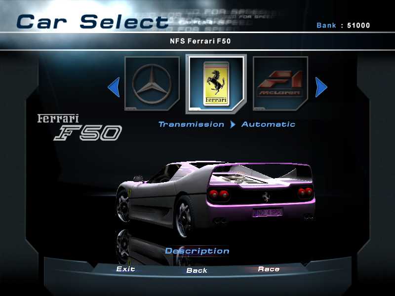 Need For Speed Hot Pursuit 2 Ferrari F50 NFS Edition