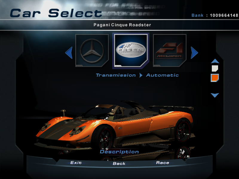 Need For Speed Hot Pursuit 2 Pagani Zonda Cinque Roadster